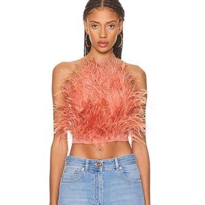 Cult Gaia Feathered Tank Top Joey Top